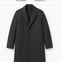 Mens Charcoal Wool Coat
